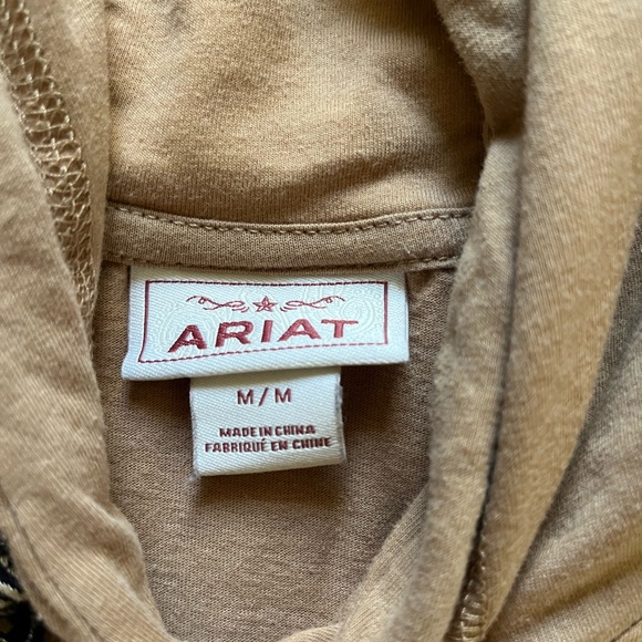 Ariat Women's Joshua Tree Long Sleeve Hooded Shirt Size M Tan Southwestern Aztec - Picture 5 of 11